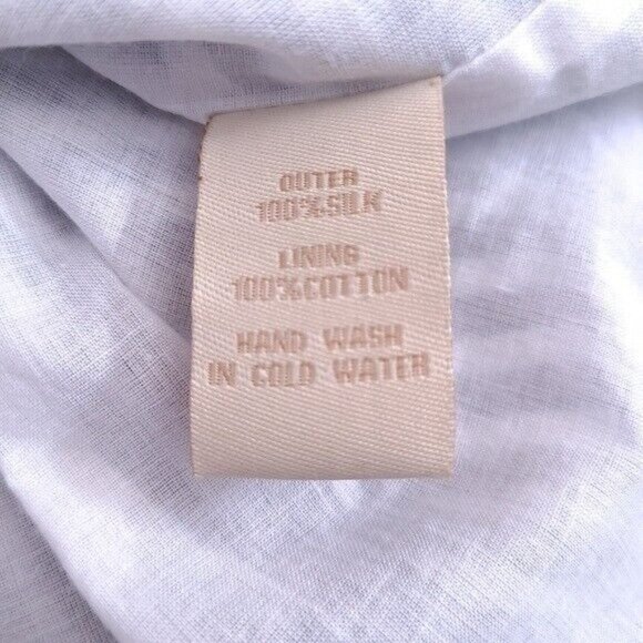 PALOMA BLUE Womens 100% Silk Ruffle Lined Striped Mini Skirt L - Picture 7 of 8